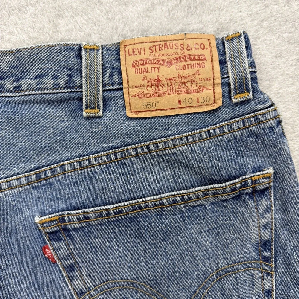 Levis 550 Jeans Mens 40x30 Blue Denim Pants Baggy Loose Taper Relaxed‎ Retro Y2K